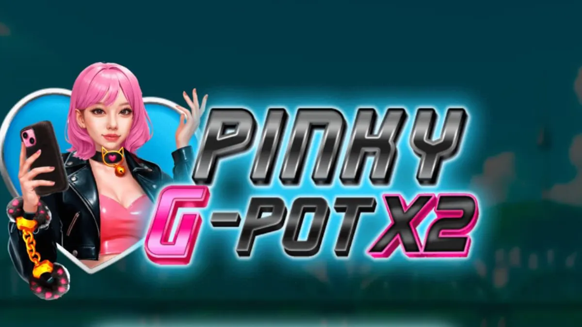 Interface neon do jogo Pinky G-Pot X2 com temática de cultura de rua de Seul